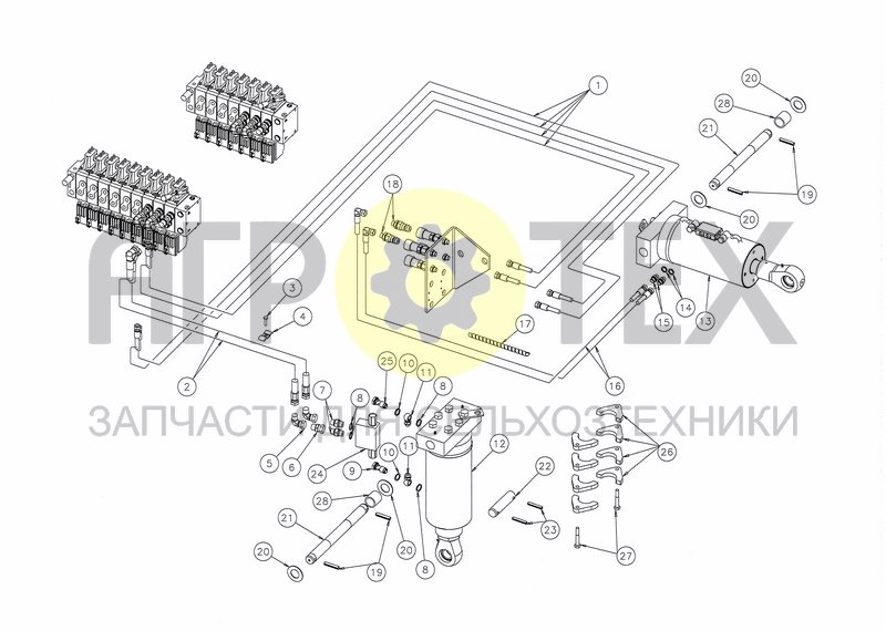 Чертеж HYDRAULICS WHEEL WAGON LIFT & TOP LINK