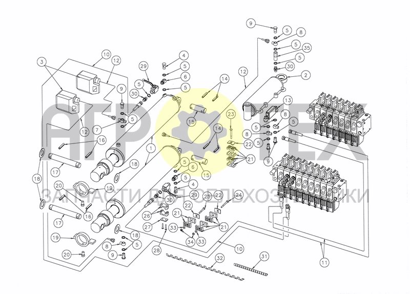 HYDRAULICS TURNING & FIRST FURROW FRONT (№34 на схеме)