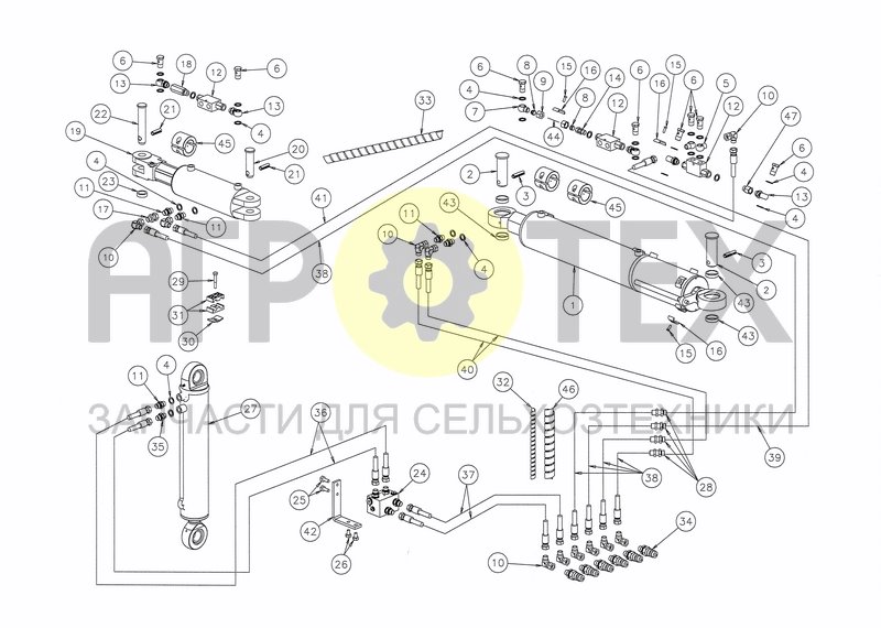 Чертеж HYDRAULICS TURNOVER VALVE REAR PLOUGH