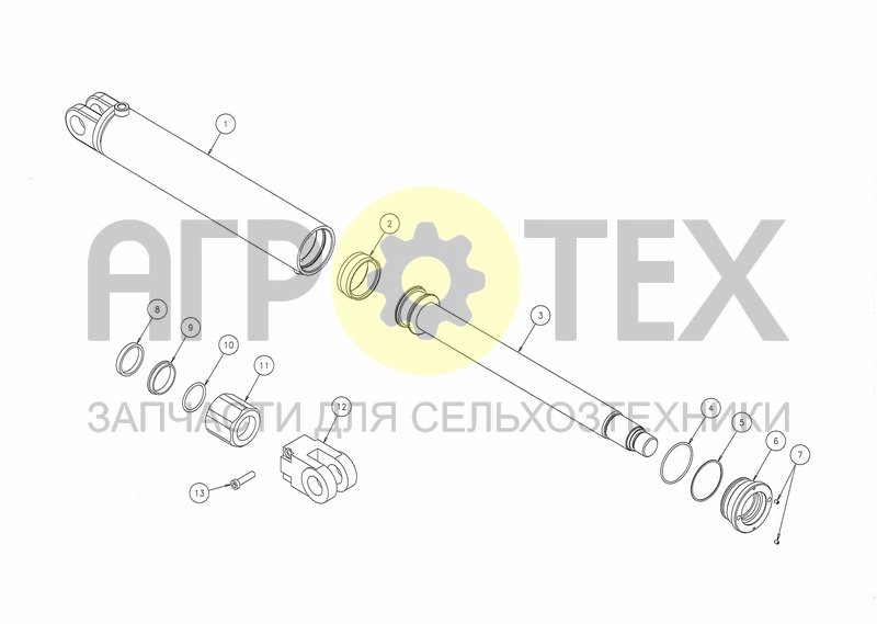 CYLINDER D75-D50X697+400 + STROKE CONTROL (№7 на схеме)