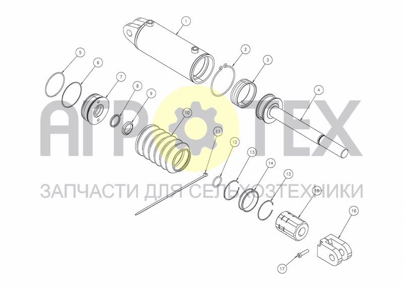 Чертеж CYLINDER D100-D40X520+200 (KK354526)