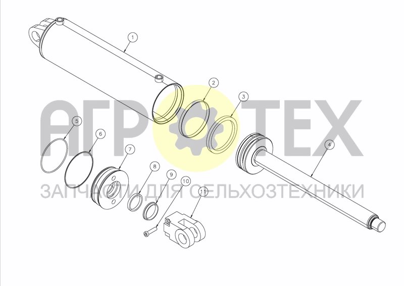 Чертеж CYLINDER D125 - D50 X 697 + 400