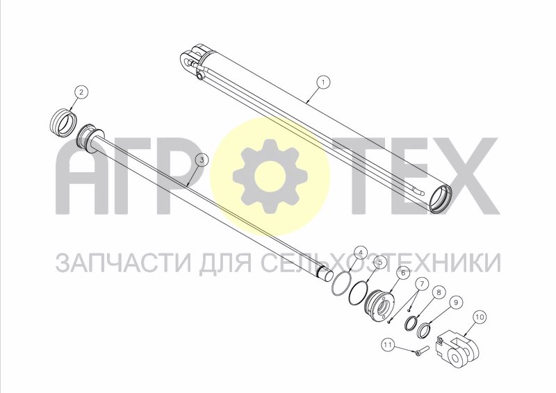 CYLINDER D80 - D40 X 1160 + 900 (№6 на схеме)