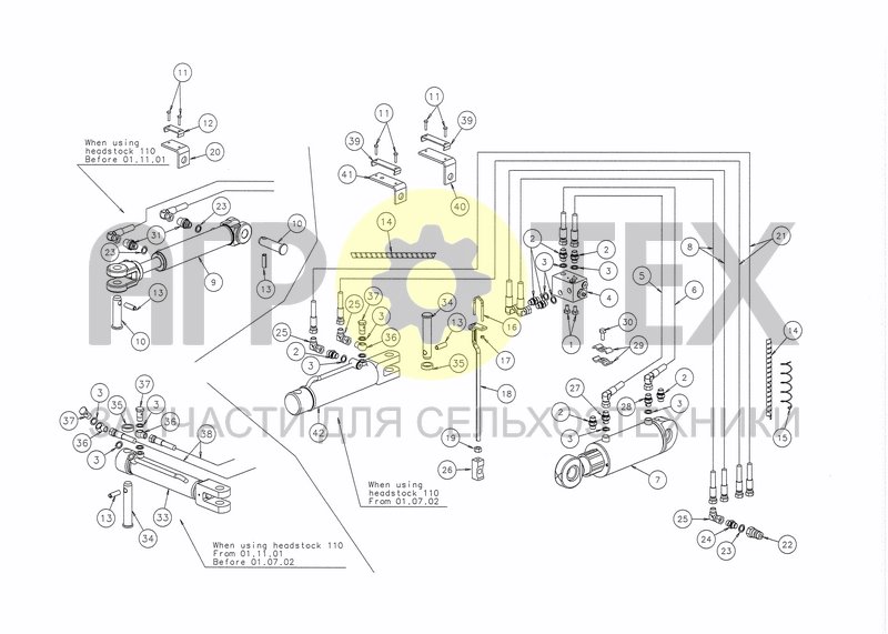 Чертеж HYDRAULICS HS-160 (AND HS-80 & 110 FROM 01.06.94)