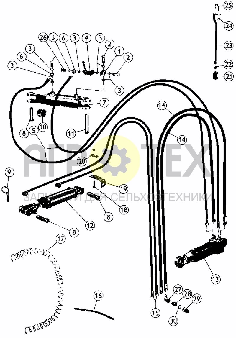 Чертеж HYDRAULICS HS-110 + ALIGNMENT (BEFORE 01.06.94)