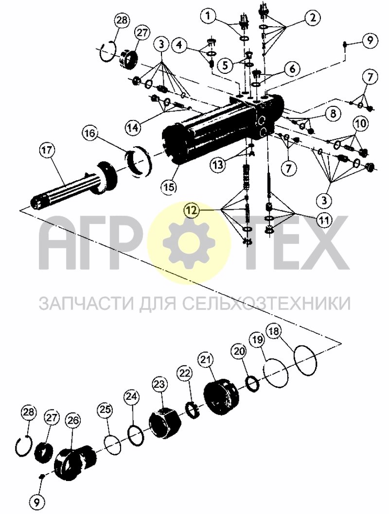 CYL. D75X125 HS-80&110 (TURN-OVER) (BEF. 01.03.95) (№9 на схеме)