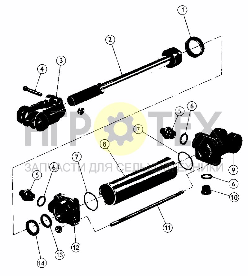 Чертеж CYLINDER D50X200 WITHOUT STOP (BEFORE 01.08.96)