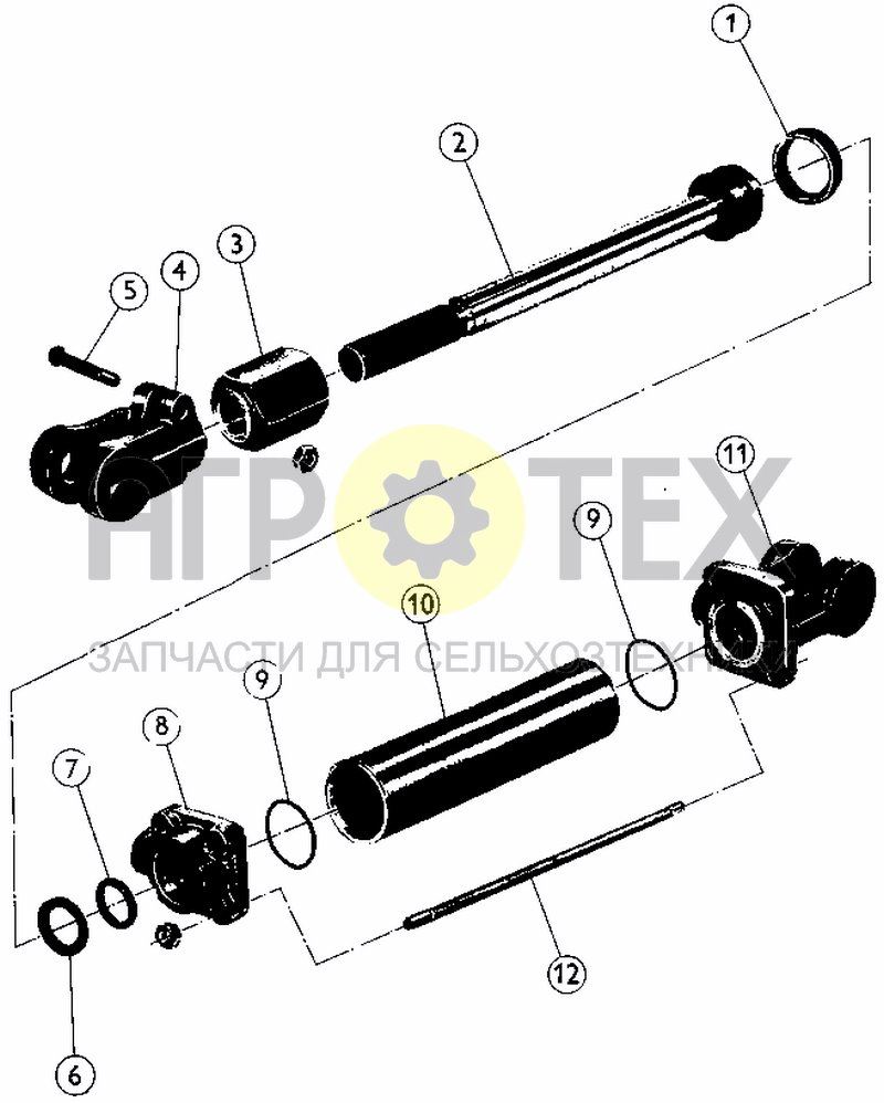 Чертеж CYLINDER D50X200 + STOP, FOR WHEEL