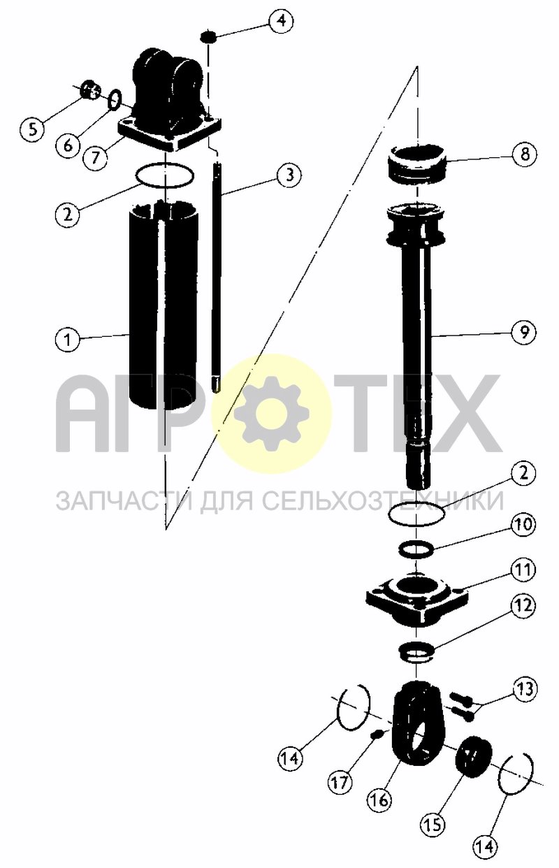 CYLINDER D75X200 (SUPPORT) (BEFORE 01.01.96) (№14 на схеме)