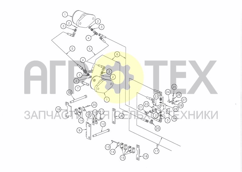 Чертеж HYDRAULICS REAR PART