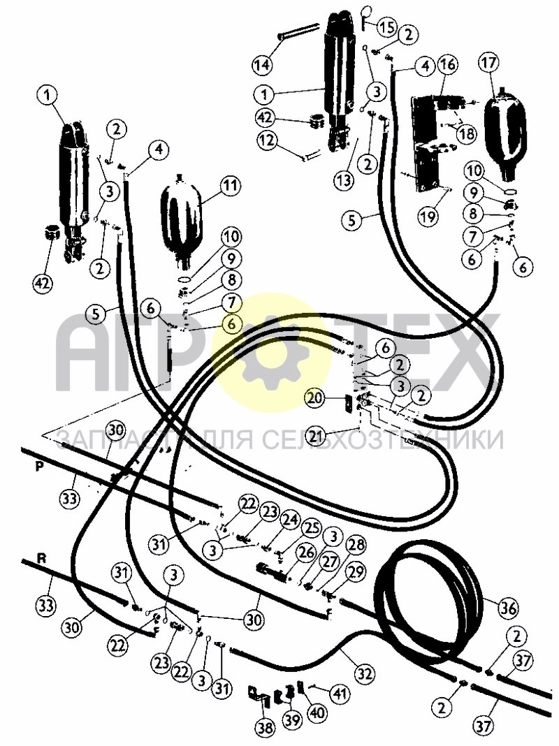 Чертеж HYDRAULICS CENTER SECTION (BEFORE 01.04.96)