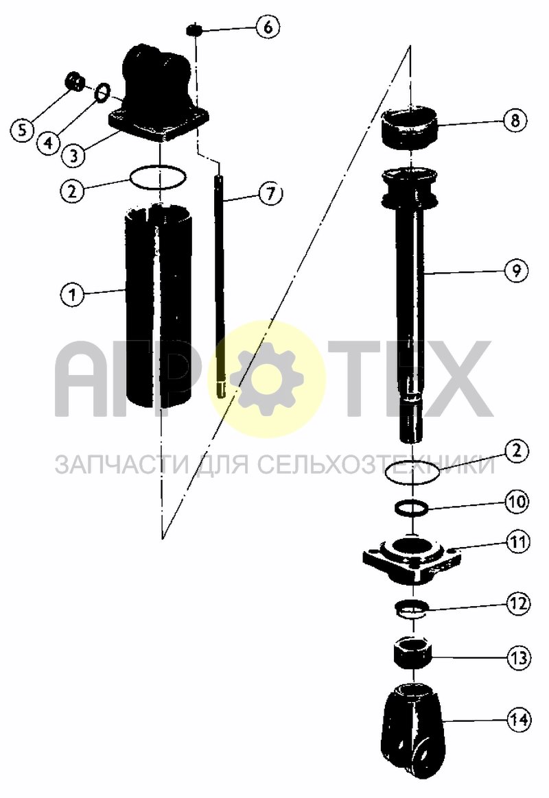 Чертеж CYLINDER D75 X 200 FOR FURROW WIDTH ADJUSTMENT