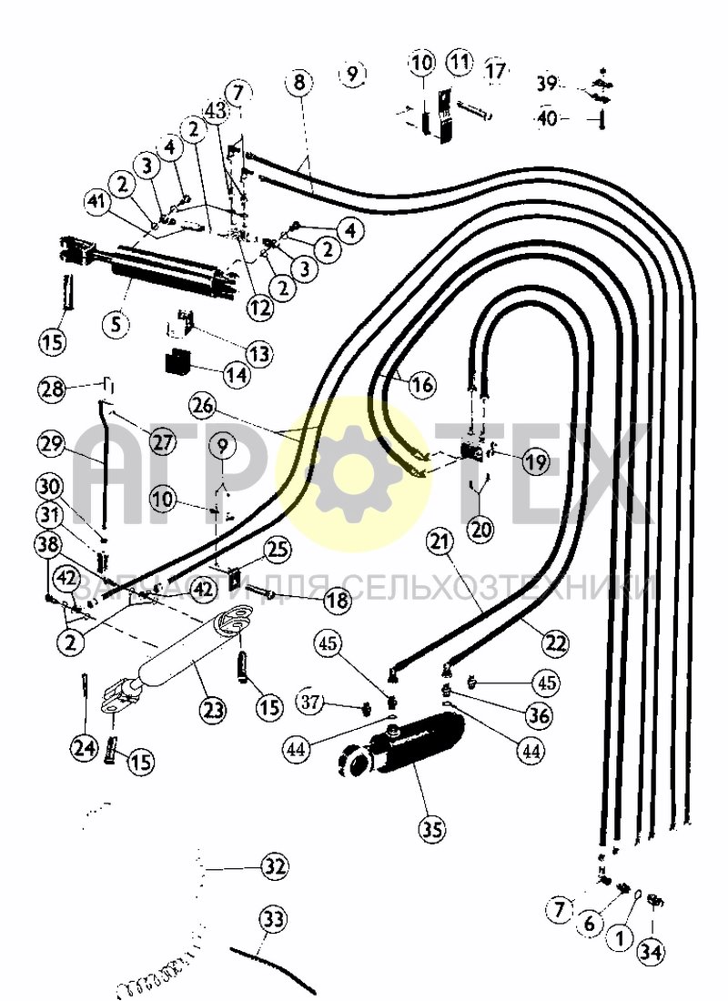 Чертеж HYDRAULICS HS-160 + FURROW WIDTH ADJUSTMENT