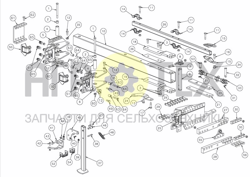 FRAME AND FRONT SECTION (BEFORE SERIAL NO ES610) (№39 на схеме)