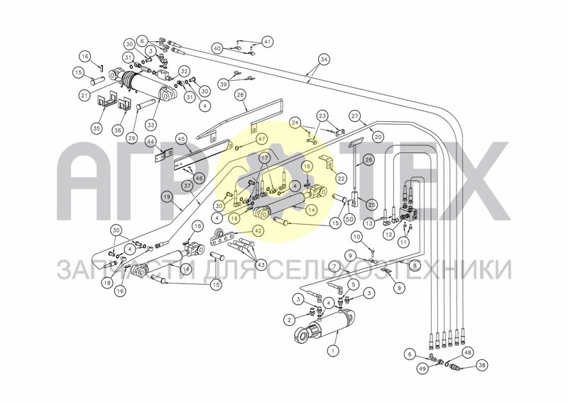 Чертеж HYDRAULICS HS-160 + FRONT FURROW ADJUST. CYLINDER