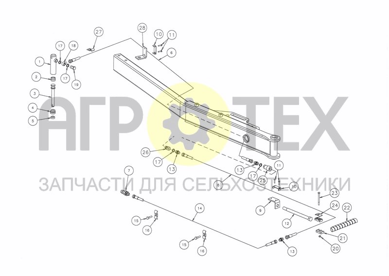 Чертеж HYDRAULICS PACKER ARM (BEFORE 01.03.01)