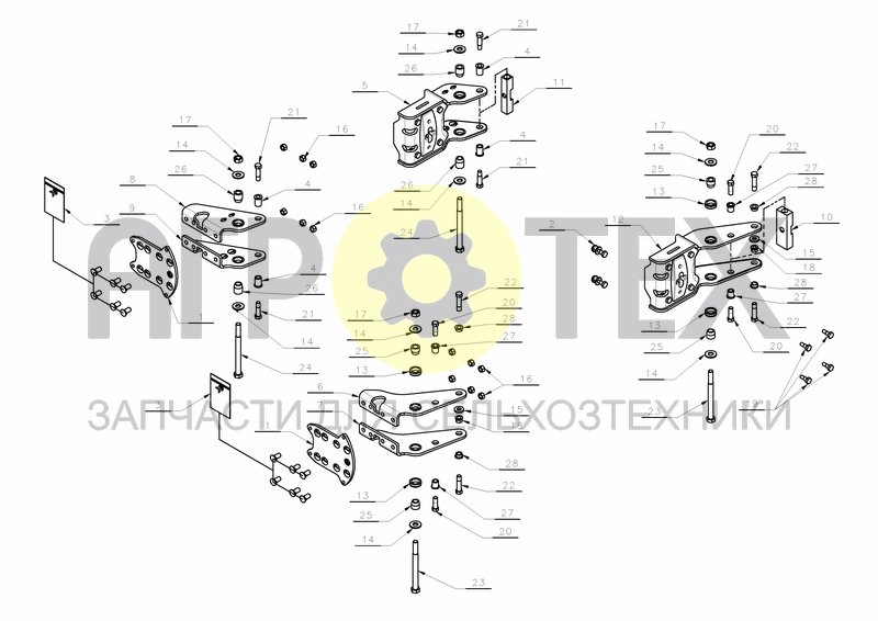 BEAM SUPPORT FRAME MOUNTED WHEEL (№18 на схеме)