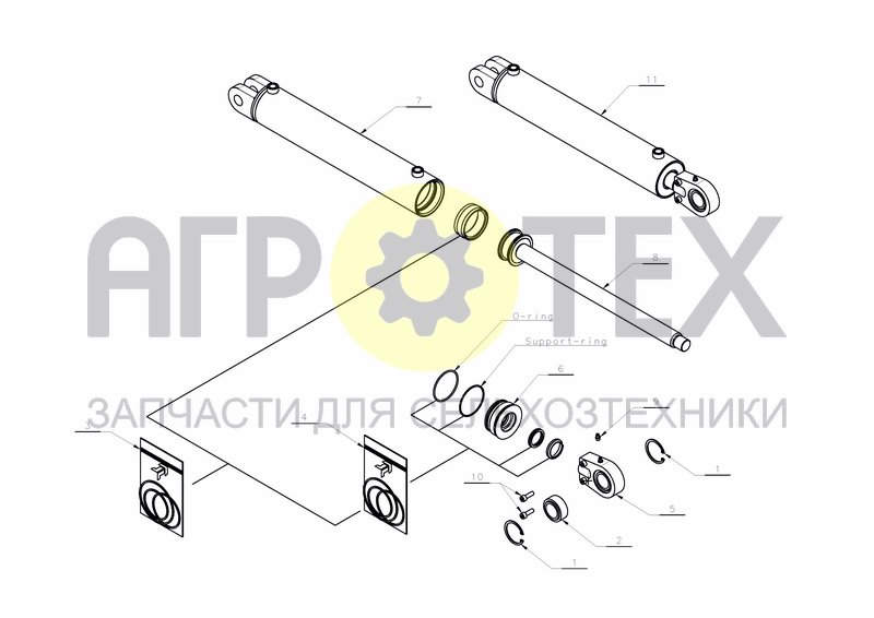 Чертеж CYLINDER D75-D35X655+420 (KK354708)