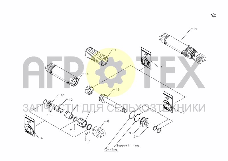 CYLINDER D80-D40X520+200 (№5 на схеме)