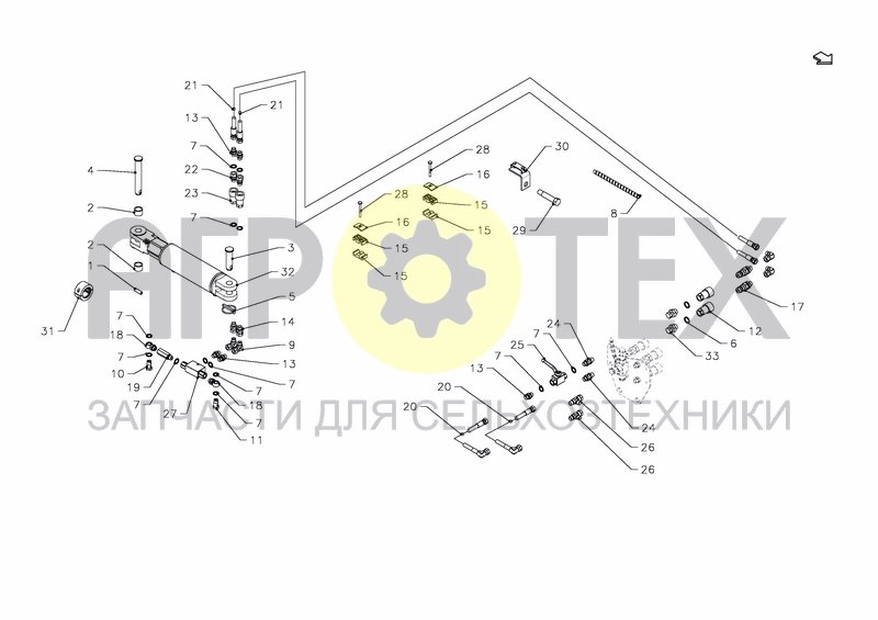 Чертеж HYDRAULICS C-ARM REAR PLOUGH