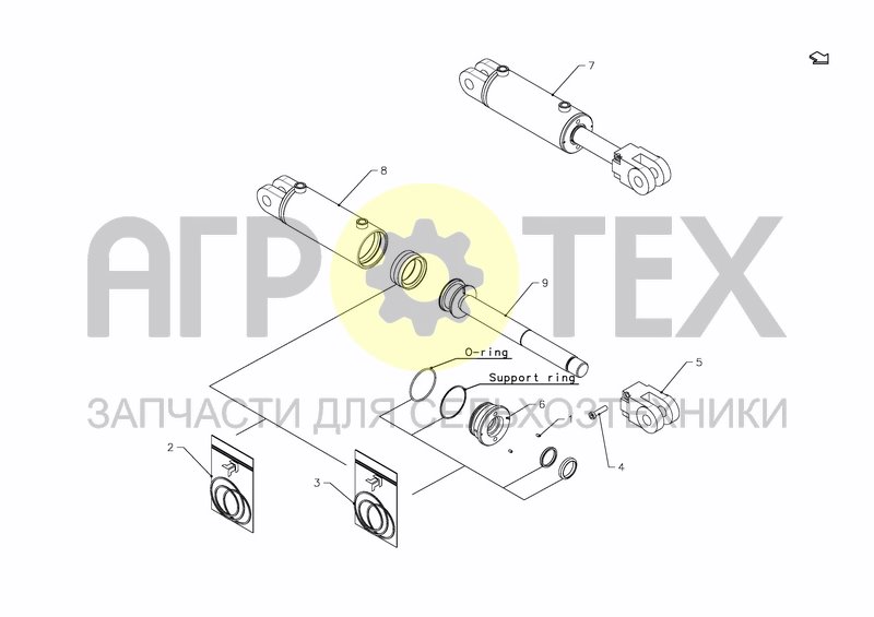 CYLINDER D80 - D40 X 530 + 150 (KK354702) (№1 на схеме)