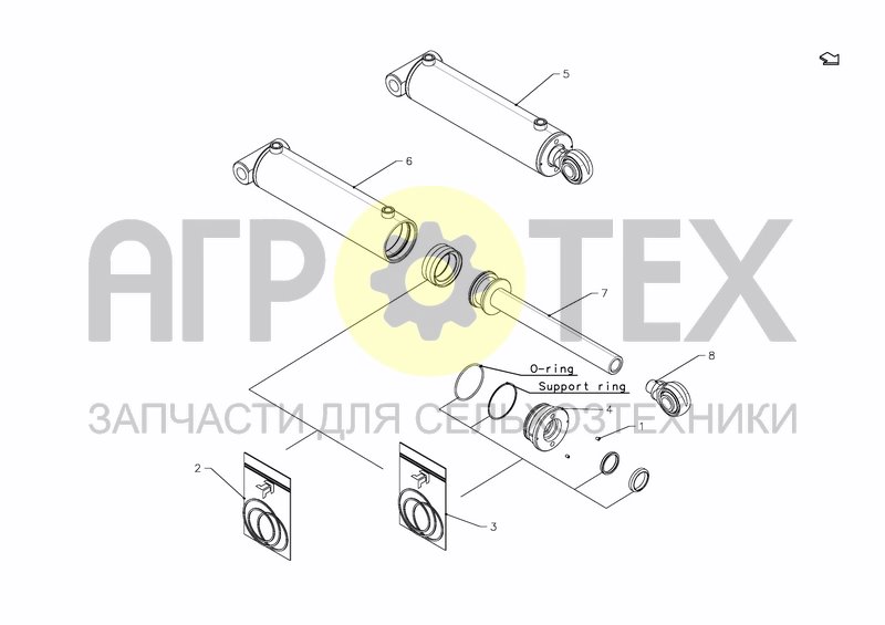 CYLINDER D80 - D40 X 458 + 280 (KK354706) (№1 на схеме)