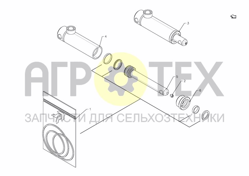 Чертеж PACKER ARM- RELEASER CYLINDER(354220)