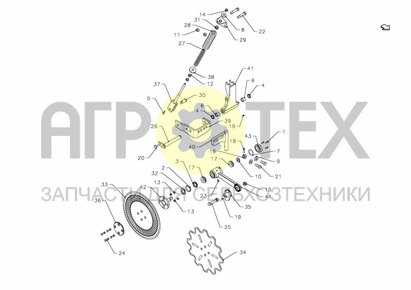 DISC COULTER HD 20&22 - SPRING LOADED HD-BEAM (№19 на схеме)