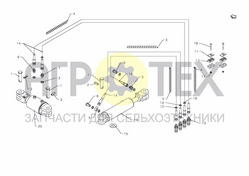 HYDRAULICS FRONT FURROW + FURROW WIDTH ADJUSTMENT (№17 на схеме)