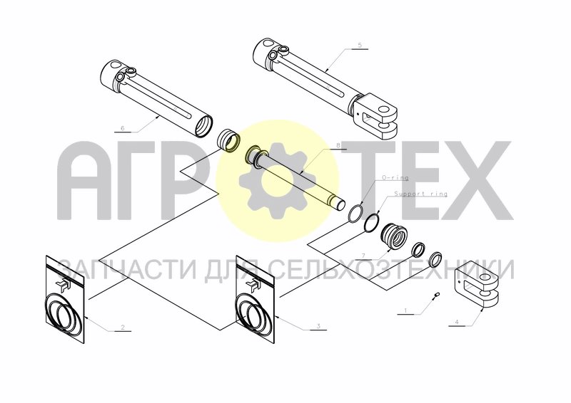 Чертеж CYLINDER D50-D30X400+200 (KK353681)