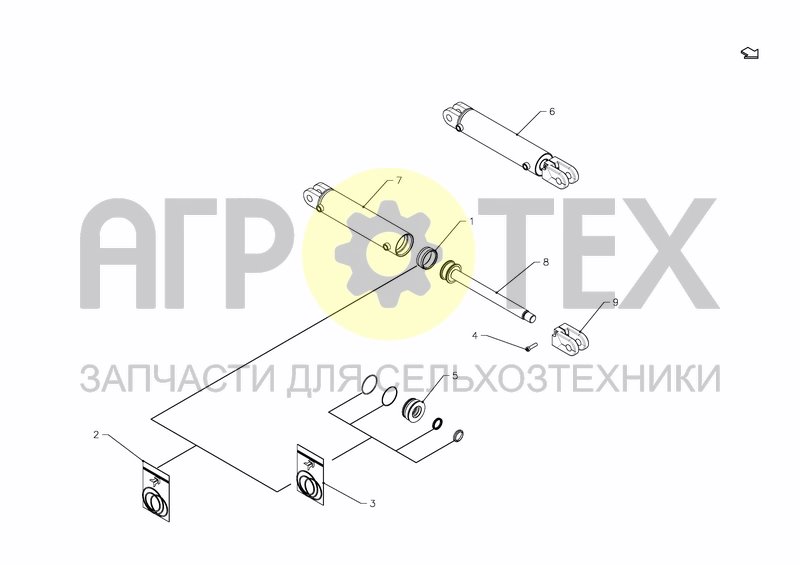 Чертеж CYLINDER D75-D35X550+300(KK359007)