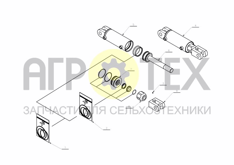 Чертеж CYLINDER D75-D35X390+130 (KK354521)