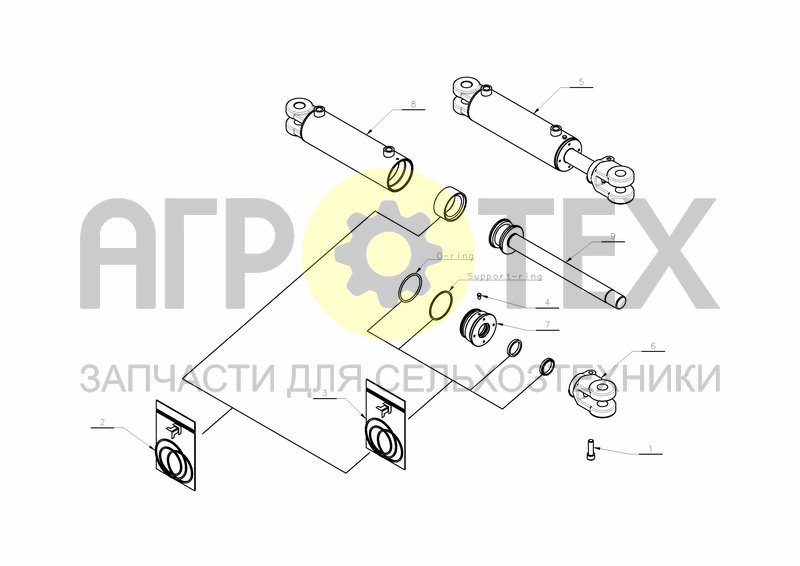 Чертеж CYLINDER D75-D35X520+200(KK353904)