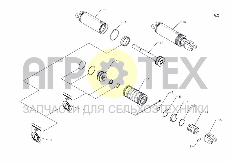 Чертеж CYLINDER D100-D40X520+200 (KK354526)