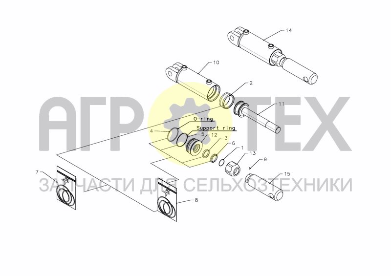 Чертеж CYLINDER D75-D35X510+130