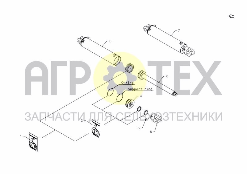 Чертеж CYLINDER D100-D50X697+440 (KK359009)