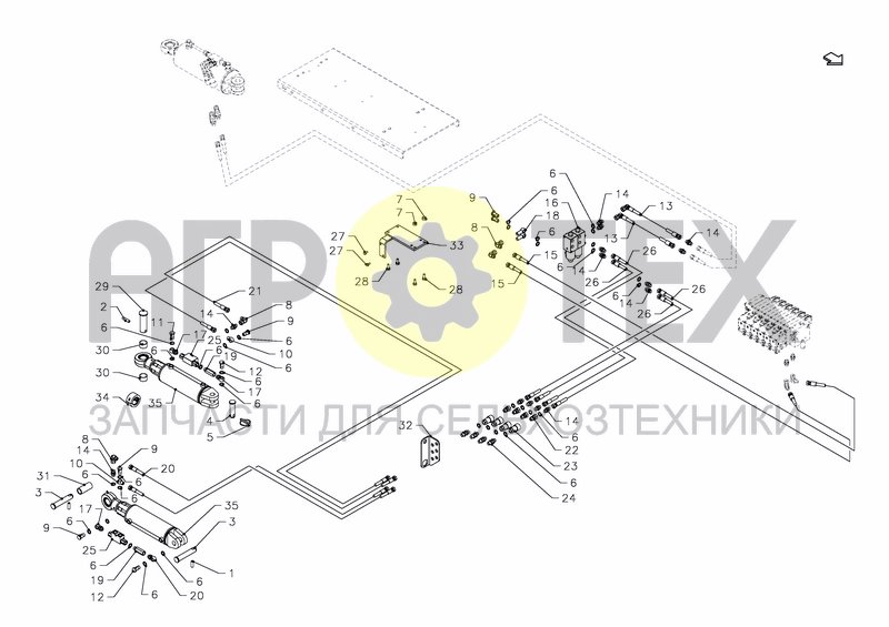 HYDRAULICS S-ARM FRONT SECTION (№7 на схеме)