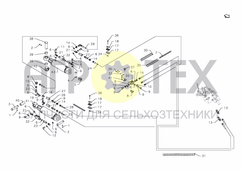 HYDRAULICS S-ARM REAR SECTION (№34 на схеме)