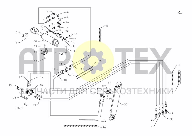 Чертеж HYDRAULICS REAR PLOUGH