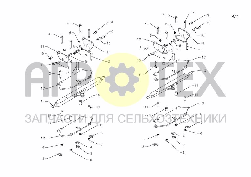 CROSS SHAFT TURNABLE CAT 2 AND 3 (№10 на схеме)