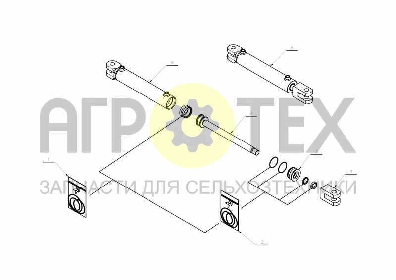 Чертеж CYLINDER D63-D32X550+300 (KK359018)