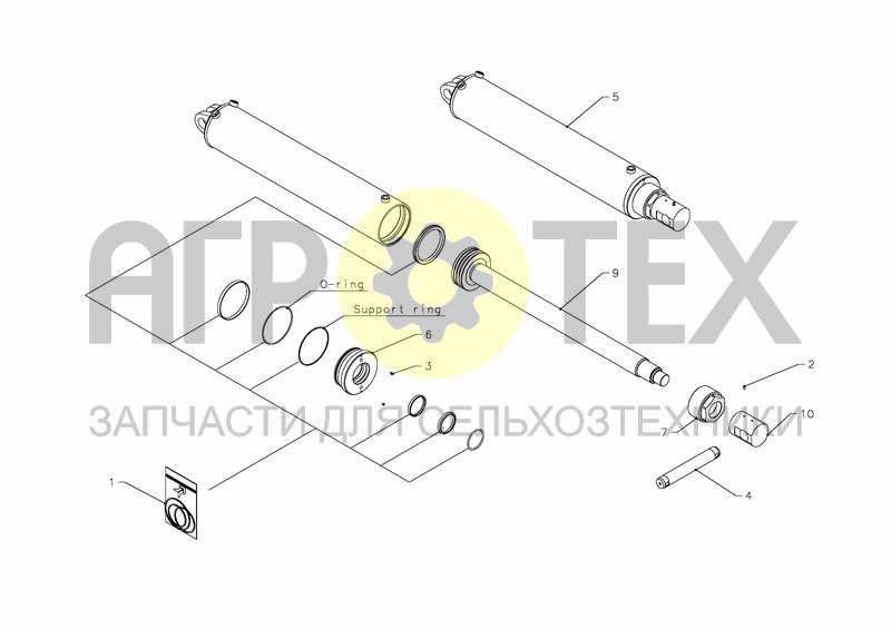 Чертеж CYLINDER D125-D60X945+640 W/STOP (KK354518)