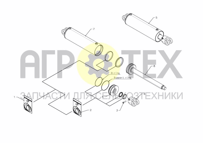 Чертеж CYLINDER D125-D50X697+400 (KK354527)