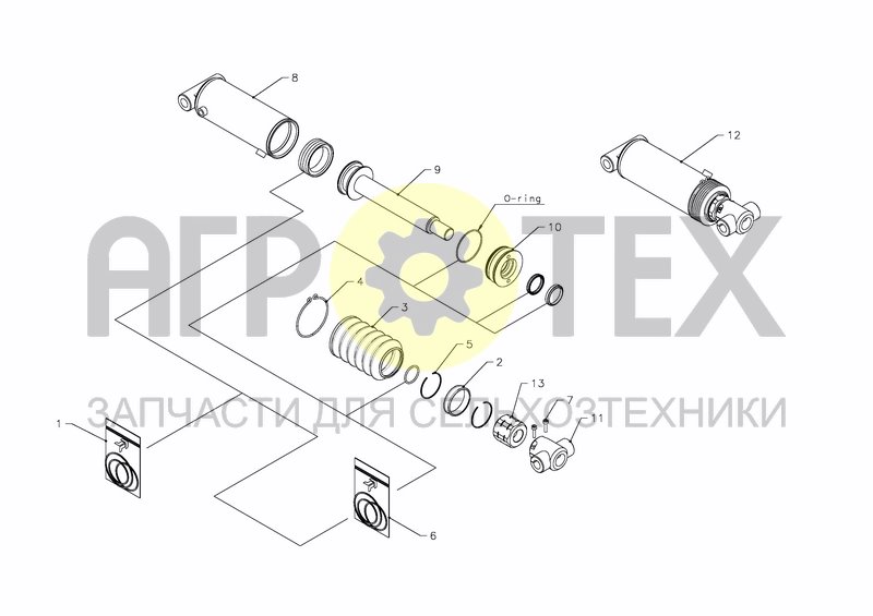 Чертеж CYLINDER D100-D50X435+190(KK353635)