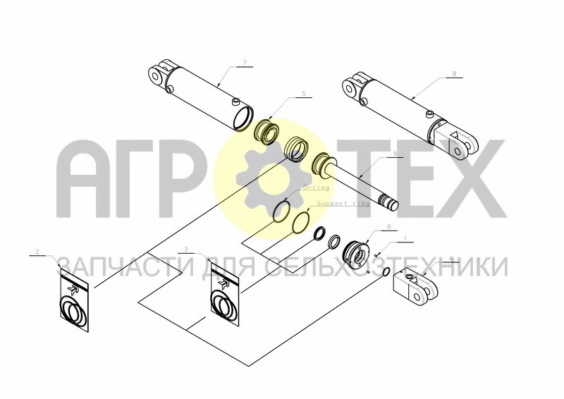 CYLINDER D80-D40X520+200 MEMORY (KK354502) (№3 на схеме)