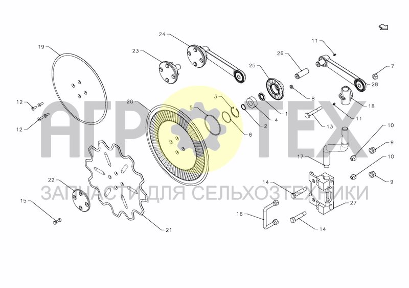 Чертеж DISC COULTER 99 - AUTO RESET BEAM