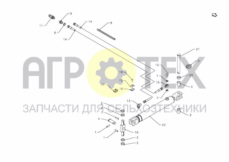 Чертеж FRONT FURROW ADJUSTMENT HS-200