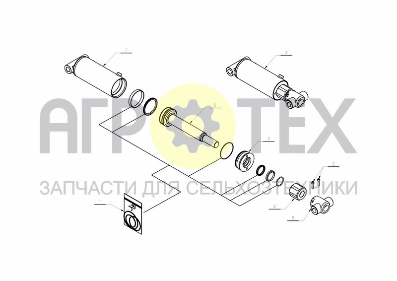 Чертеж CYLINDER D100-D50X435+190 (KK359020)