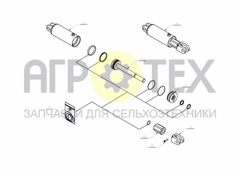 Чертеж CYLINDER D100/D40 X520 + 200 (KK359021)