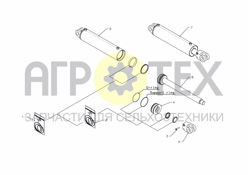 Чертеж CYLINDER D100-D50X697+400 (KK359022)